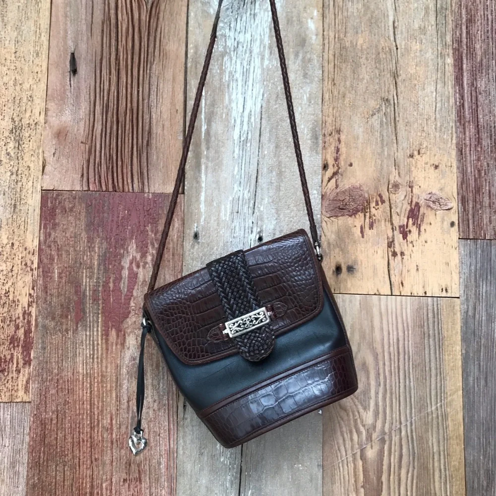 Brighton Two Tone Leather Crossbody